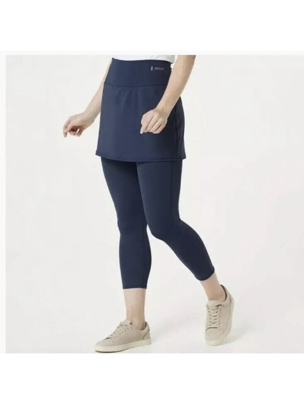 Züda Skirted Capri Leggings - Blue - Size Large Petite (LP)